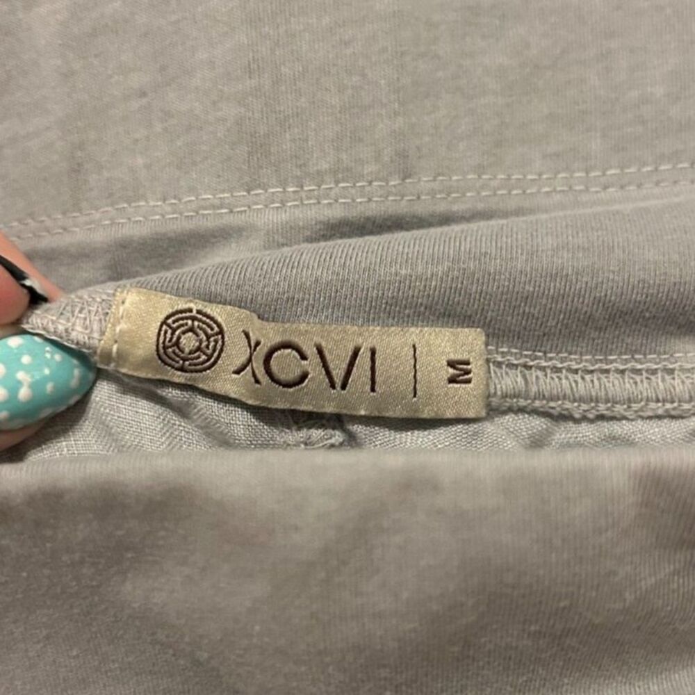 XCVI Linen Crop Pants M Gray Wide Leg Pull On Lightweight Casual Minimalist - Picture 3 of 6